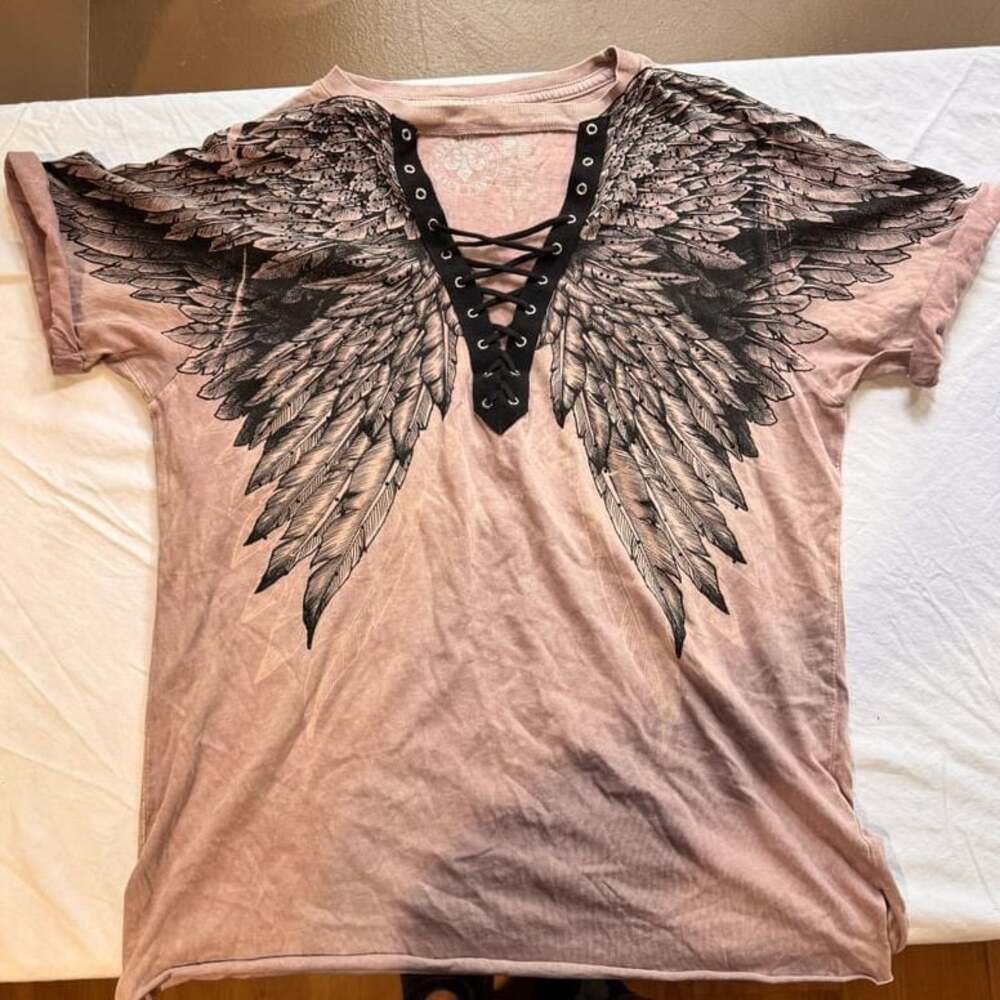 Affliction Age Of Winter Lace Up T-Shirt